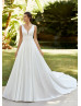 Ivory Satin U Back Wedding Dress With Pockets